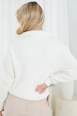 Sale Merete Knit - White Jumpers|Jumpers