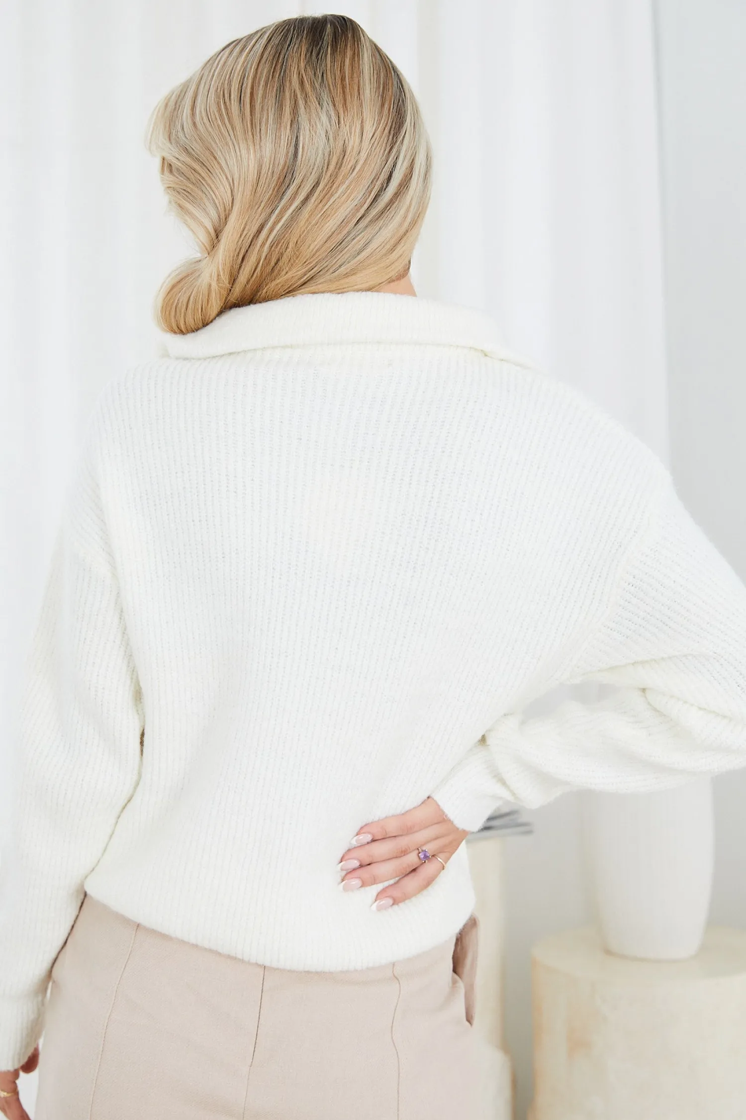 Sale Merete Knit - White Jumpers|Jumpers