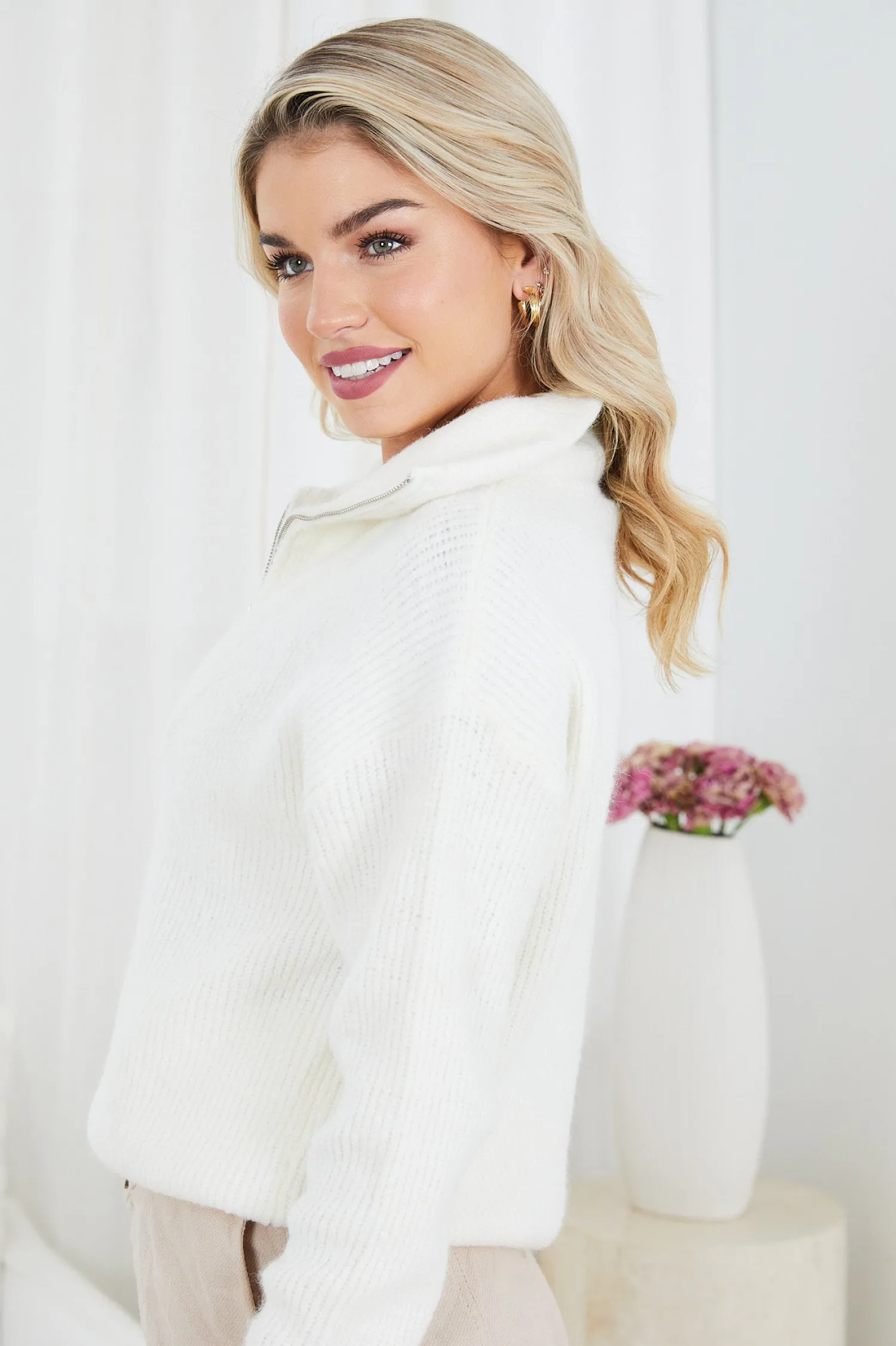 Sale Merete Knit - White Jumpers|Jumpers