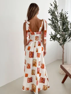 Best Miriah Dress - White Print Maternity Dresses|Maxi Dresses