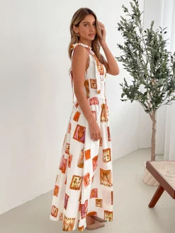 Best Miriah Dress - White Print Maternity Dresses|Maxi Dresses