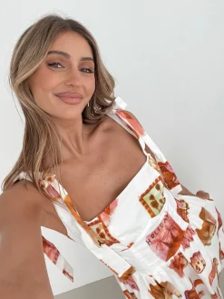 Best Miriah Dress - White Print Maternity Dresses|Maxi Dresses