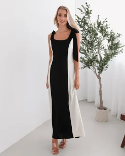 Hot Morticia Dress - Black Multi Slip Dresses|Maxi Dresses