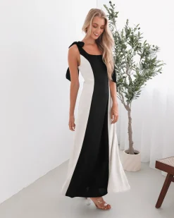 Hot Morticia Dress - Black Multi Slip Dresses|Maxi Dresses