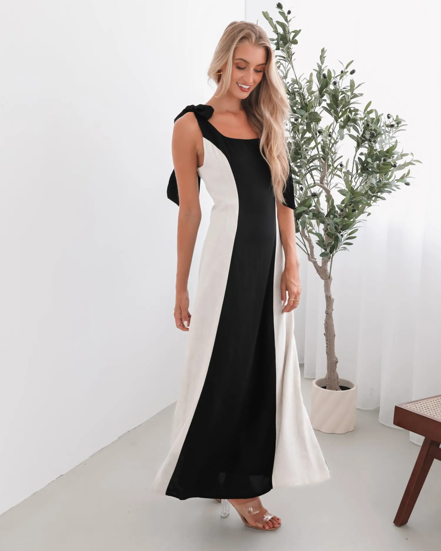 Hot Morticia Dress - Black Multi Slip Dresses|Maxi Dresses