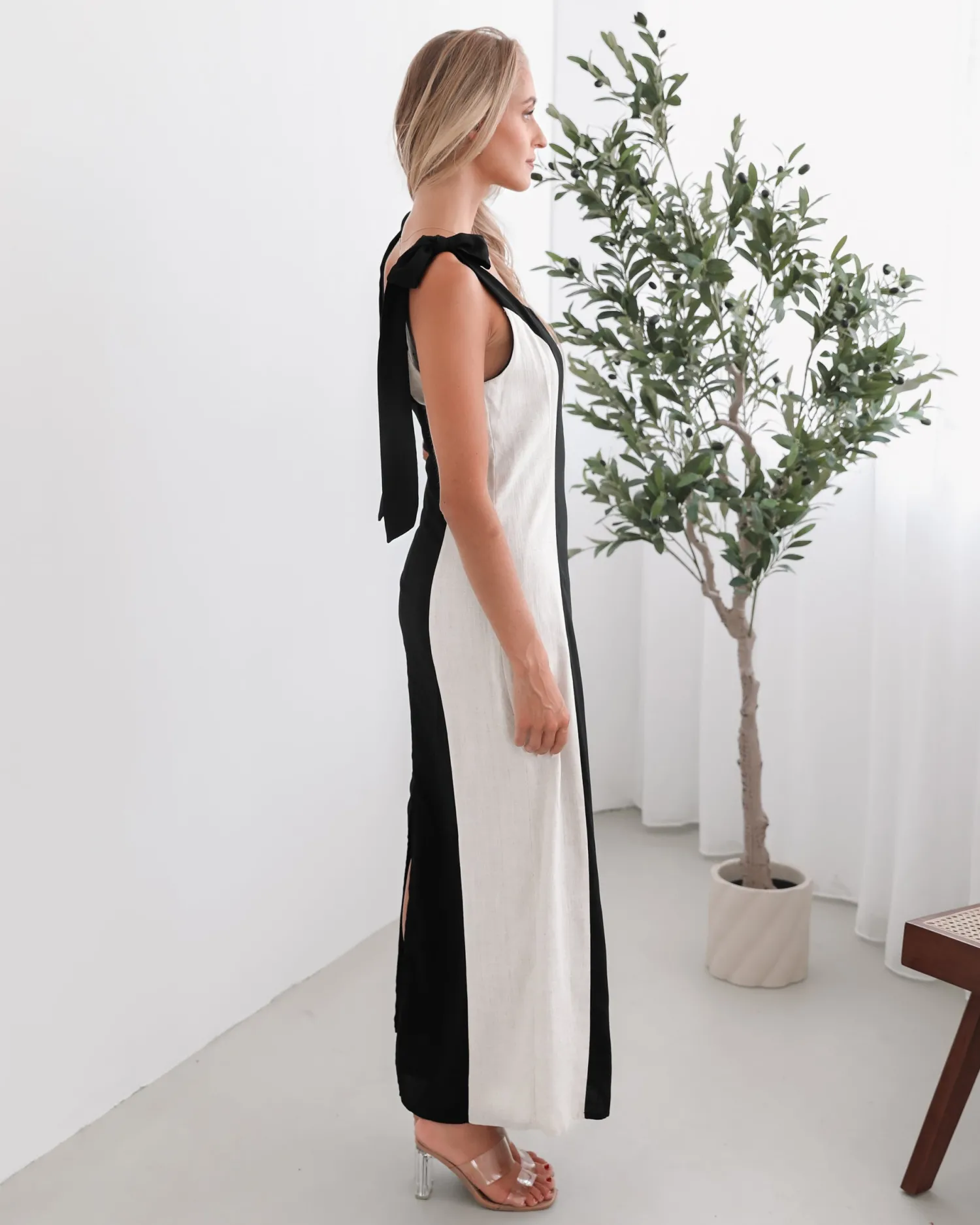 Hot Morticia Dress - Black Multi Slip Dresses|Maxi Dresses