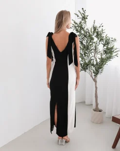 Hot Morticia Dress - Black Multi Slip Dresses|Maxi Dresses