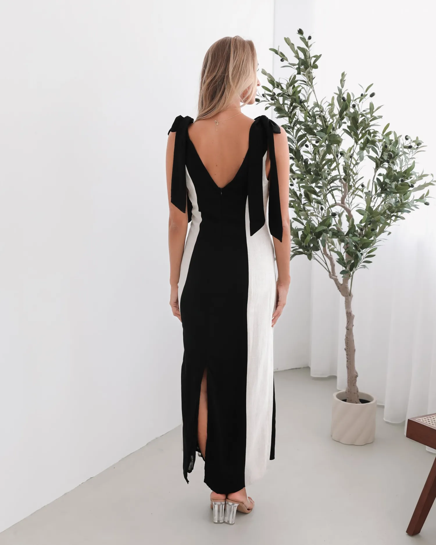 Hot Morticia Dress - Black Multi Slip Dresses|Maxi Dresses