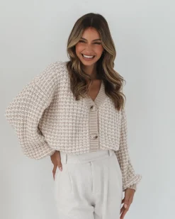 Online Mykelti Cardigan - Camel Print Cardigans|Knitwear & Jumpers