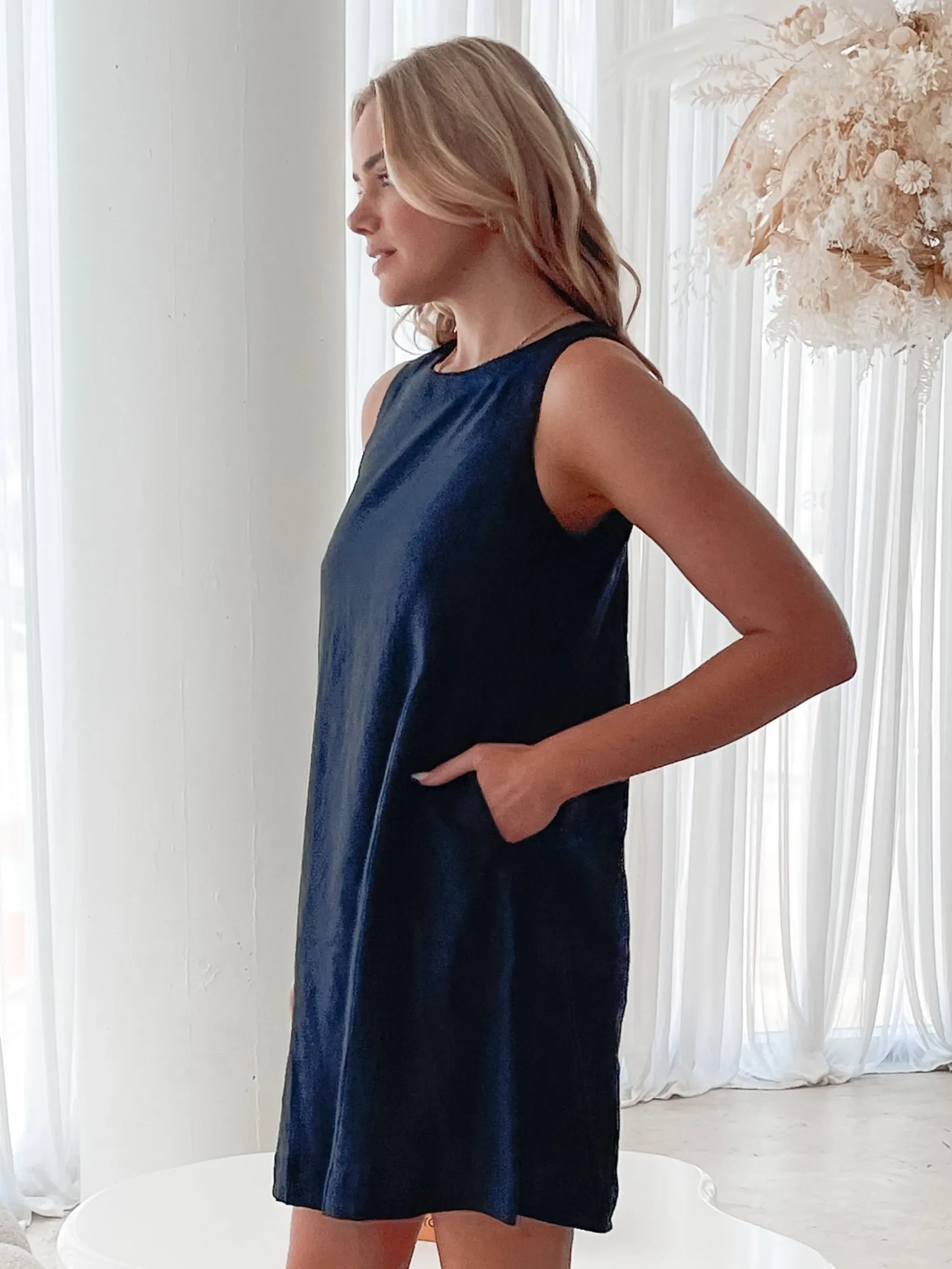 Discount Nahara Dress - Black Linen Dresses|Shift Dresses