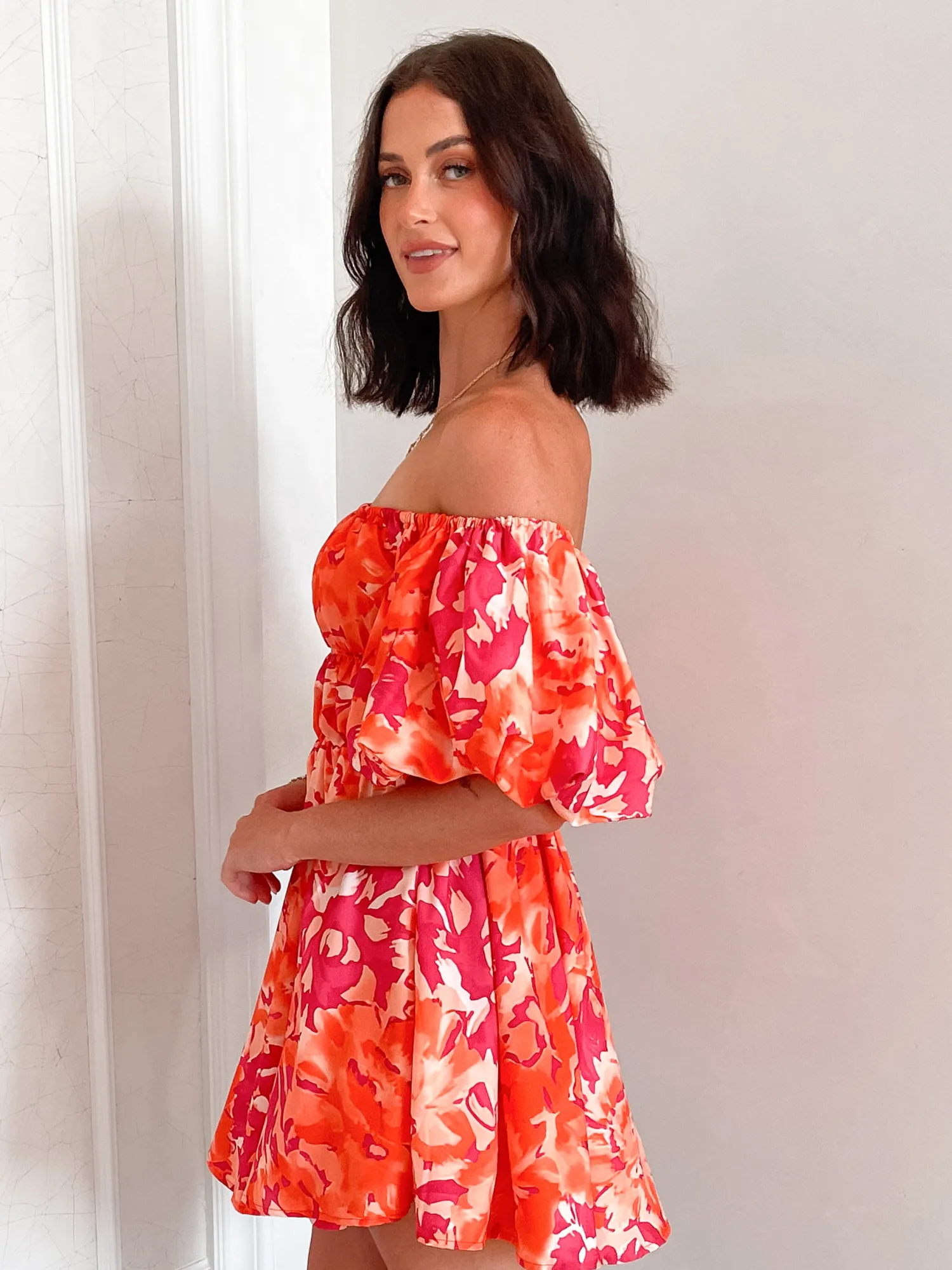 Sale Nefertiri Dress - Orange Print Maternity Dresses|Holiday Dresses