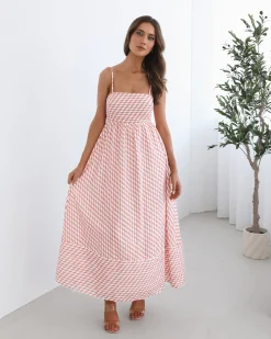 Discount Nelani Dress - Orange Print Maternity Dresses|Maxi Dresses