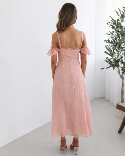 Clearance Nolira Dress - Pink Off The Shoulder Dresses|Maxi Dresses