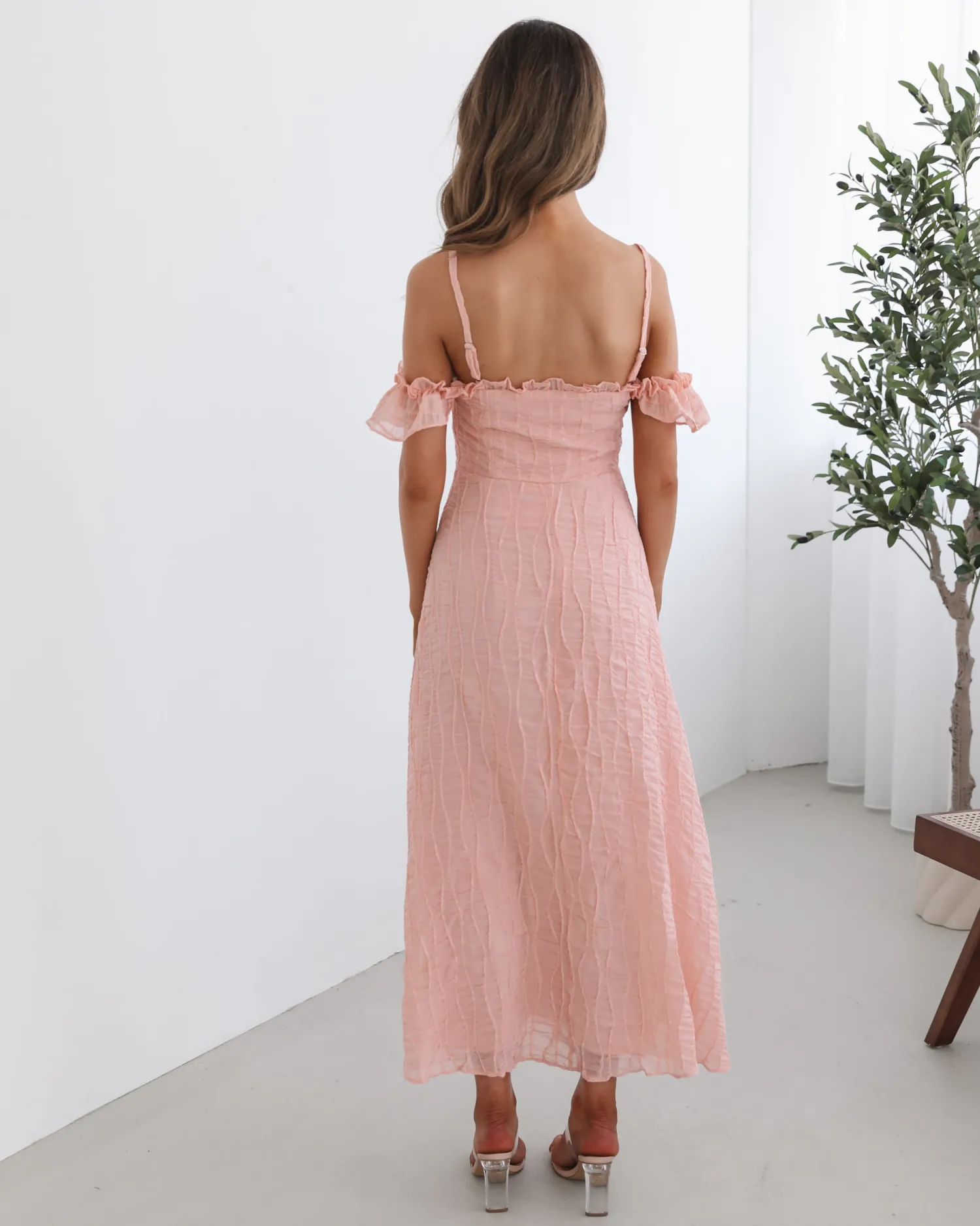 Clearance Nolira Dress - Pink Off The Shoulder Dresses|Maxi Dresses