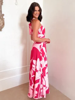 Best Nyra Dress - Red Floral Floral Dresses|Halter Dresses