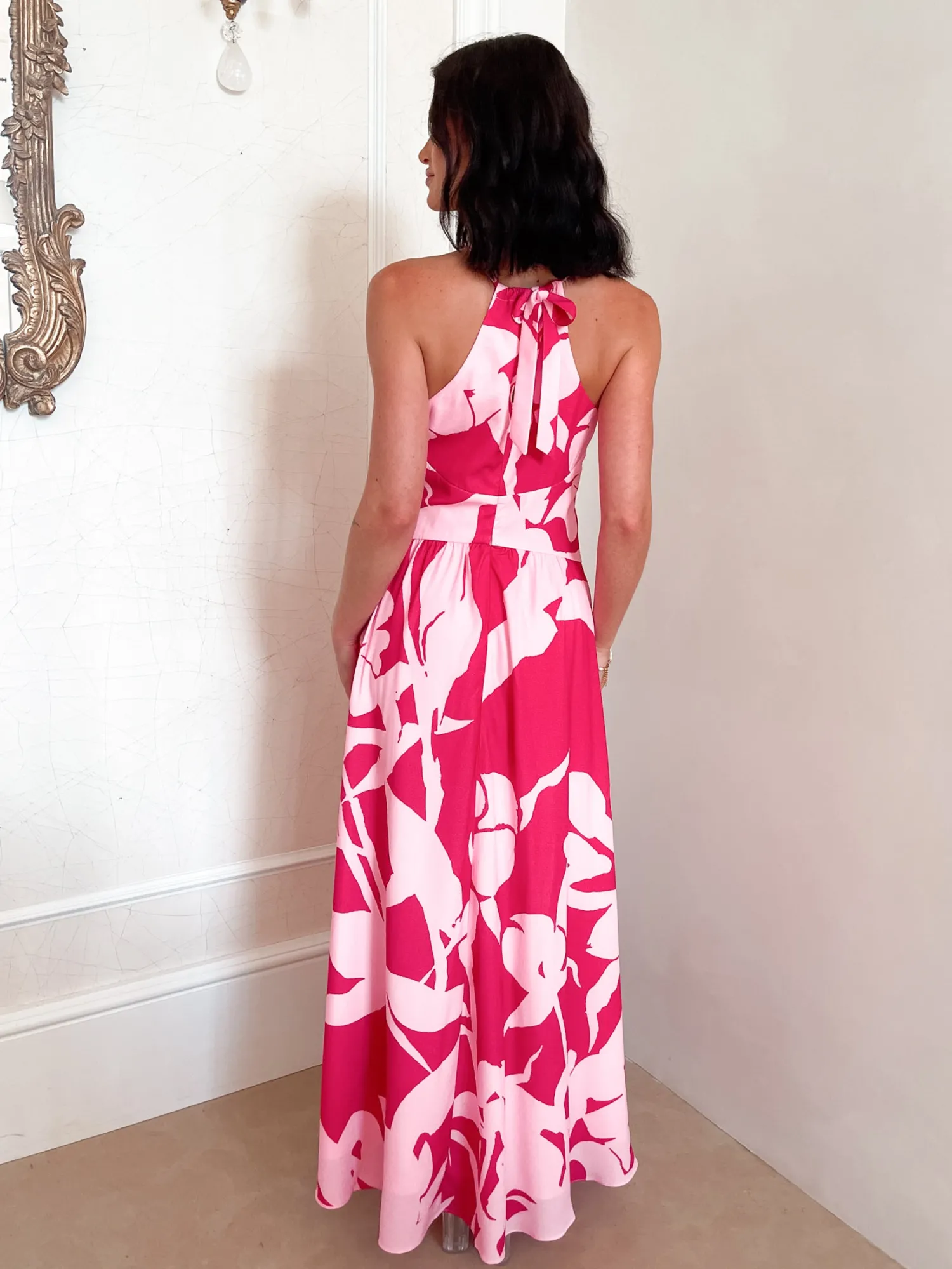 Best Nyra Dress - Red Floral Floral Dresses|Halter Dresses