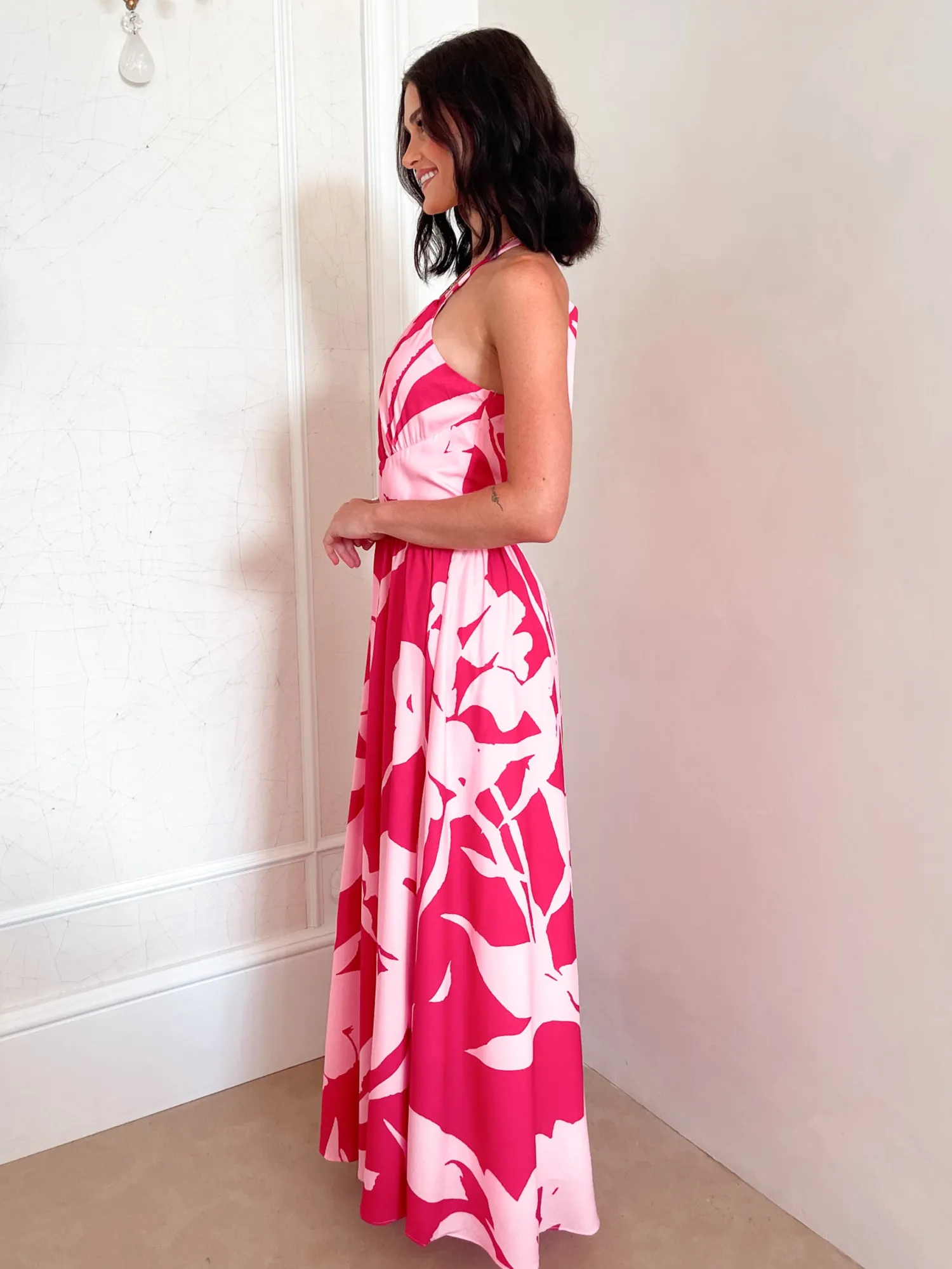 Best Nyra Dress - Red Floral Floral Dresses|Halter Dresses