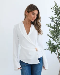 New Odissa Top - White Long Sleeve Tops|Blouses & Shirts