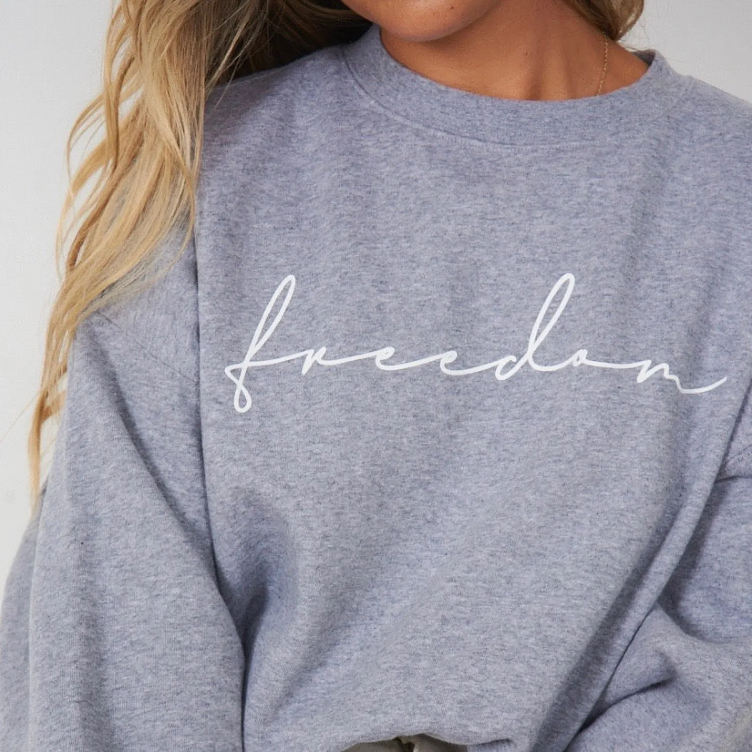 Hot Oversized Freedom Crop (Ash Grey) Long Sleeve Tops|Knitwear Tops