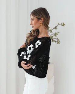 Online Pacino Knit Top - Black Long Sleeve Tops|Tops