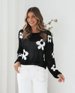Online Pacino Knit Top - Black Long Sleeve Tops|Tops