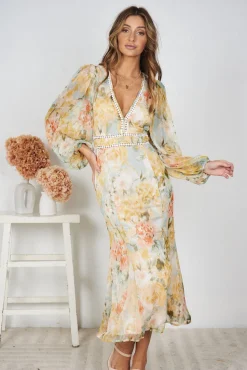 Online Pamelia Dress - Floral Print Lace Dresses|Floral Dresses
