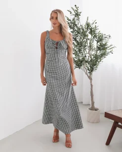 Hot Patrizia Dress - Black Gingham Gingham Dresses|Maxi Dresses
