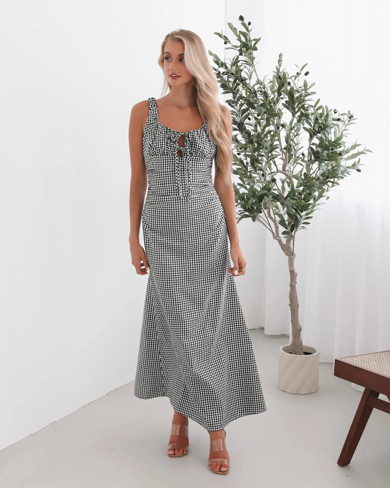 Hot Patrizia Dress - Black Gingham Gingham Dresses|Maxi Dresses