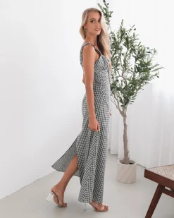 Hot Patrizia Dress - Black Gingham Gingham Dresses|Maxi Dresses