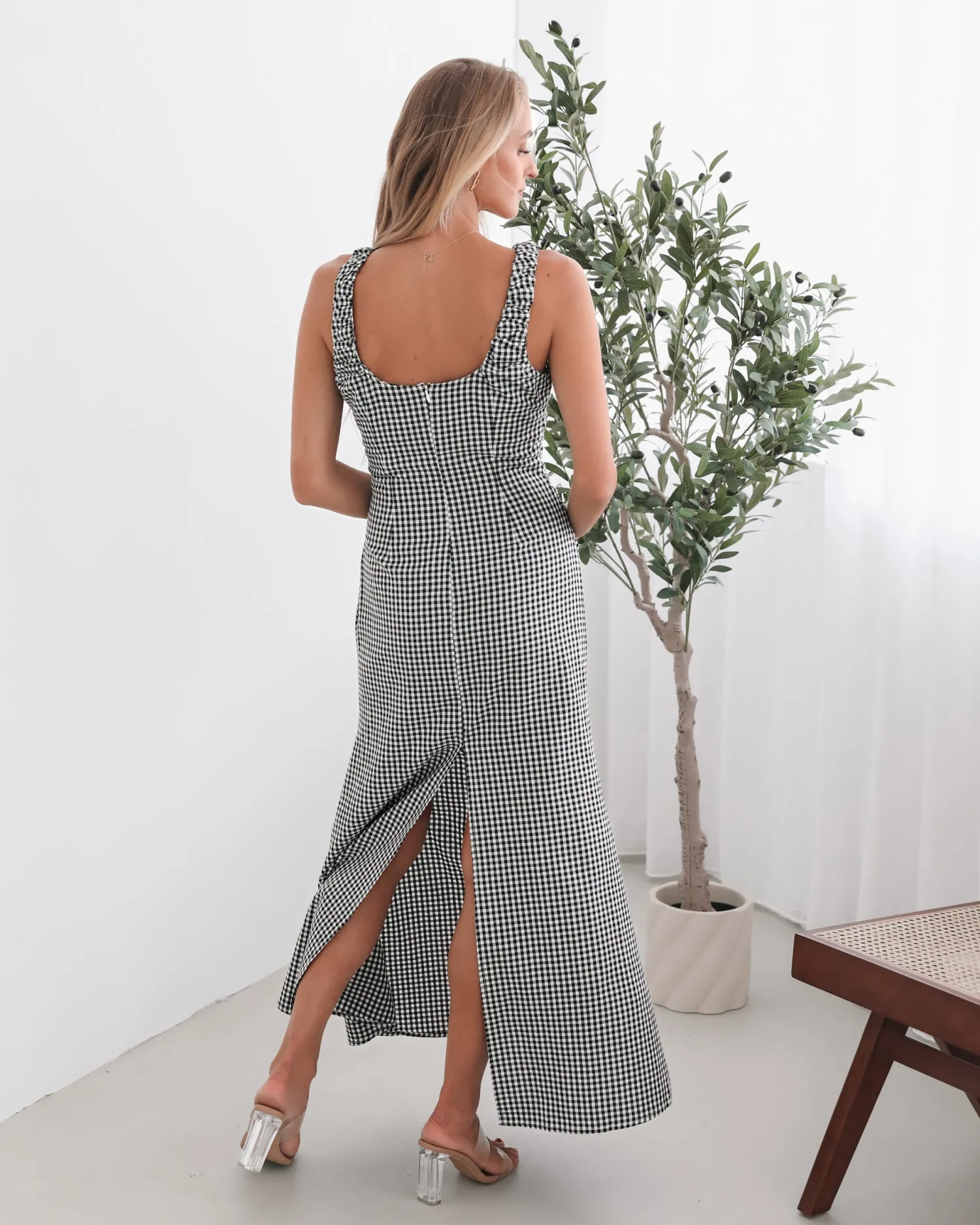 Hot Patrizia Dress - Black Gingham Gingham Dresses|Maxi Dresses