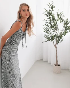 Hot Patrizia Dress - Black Gingham Gingham Dresses|Maxi Dresses