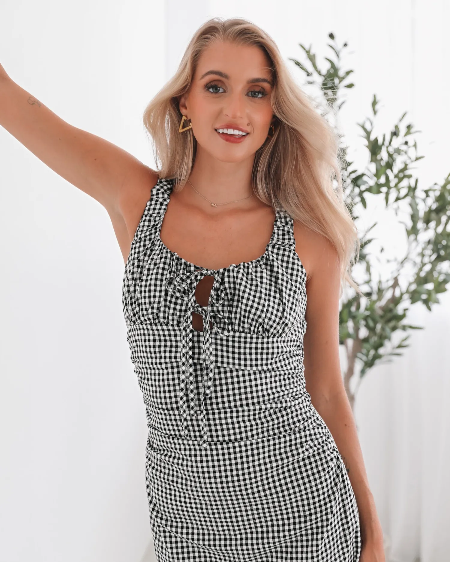 Hot Patrizia Dress - Black Gingham Gingham Dresses|Maxi Dresses