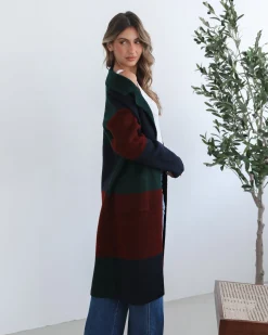 Outlet Perrine Coatigan - Wine Check Knitwear & Jumpers|Knitwear