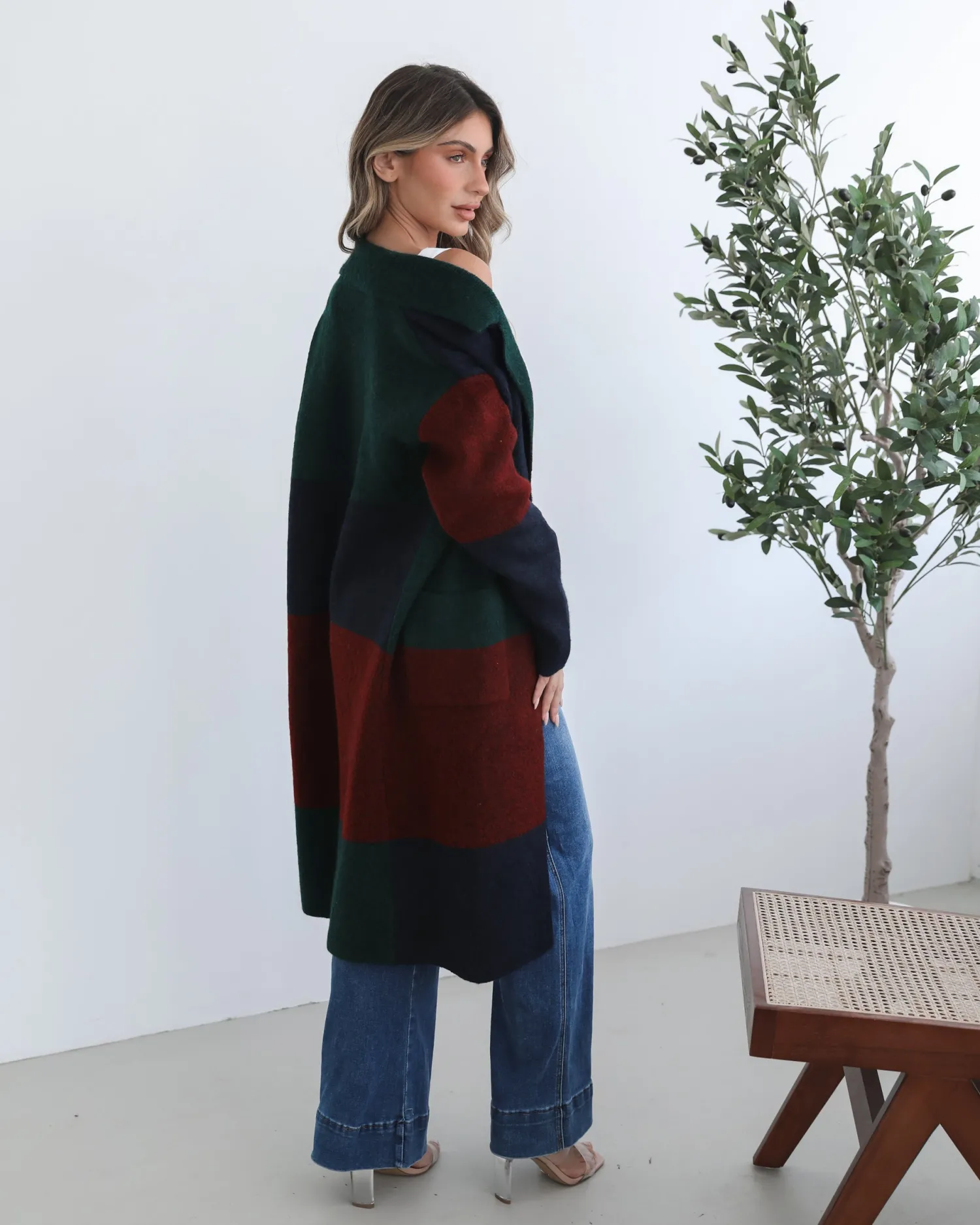 Outlet Perrine Coatigan - Wine Check Knitwear & Jumpers|Knitwear