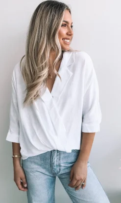 Sale Plato Top - White Long Sleeve Tops|Tops