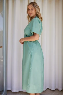Discount Rashka Dress - Sage Cut Out Dresses|Shirt Dresses