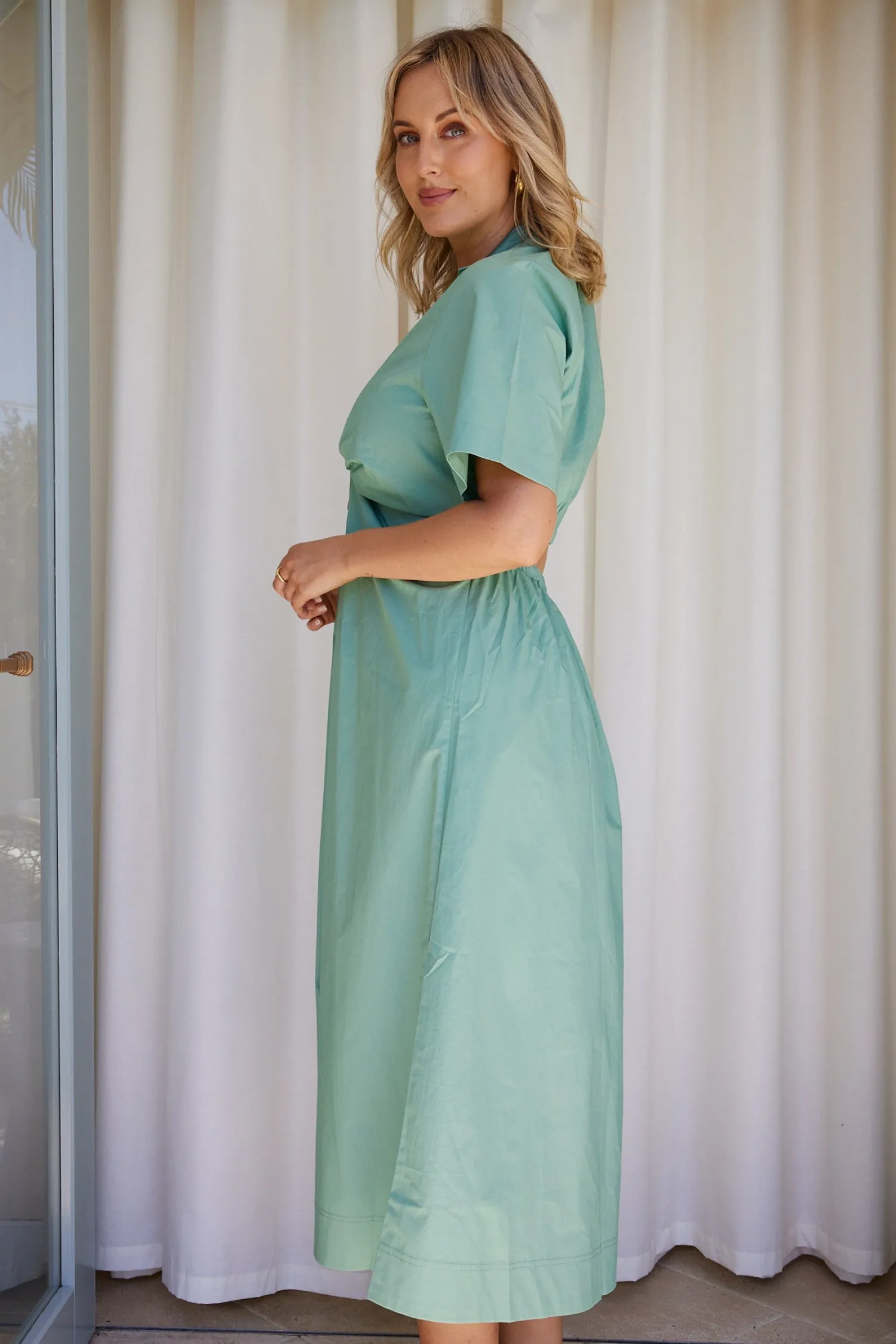 Discount Rashka Dress - Sage Cut Out Dresses|Shirt Dresses