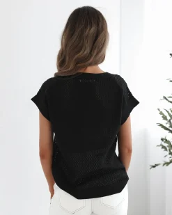 Outlet Raya Top - Black Basic Tops|Knitwear & Jumpers