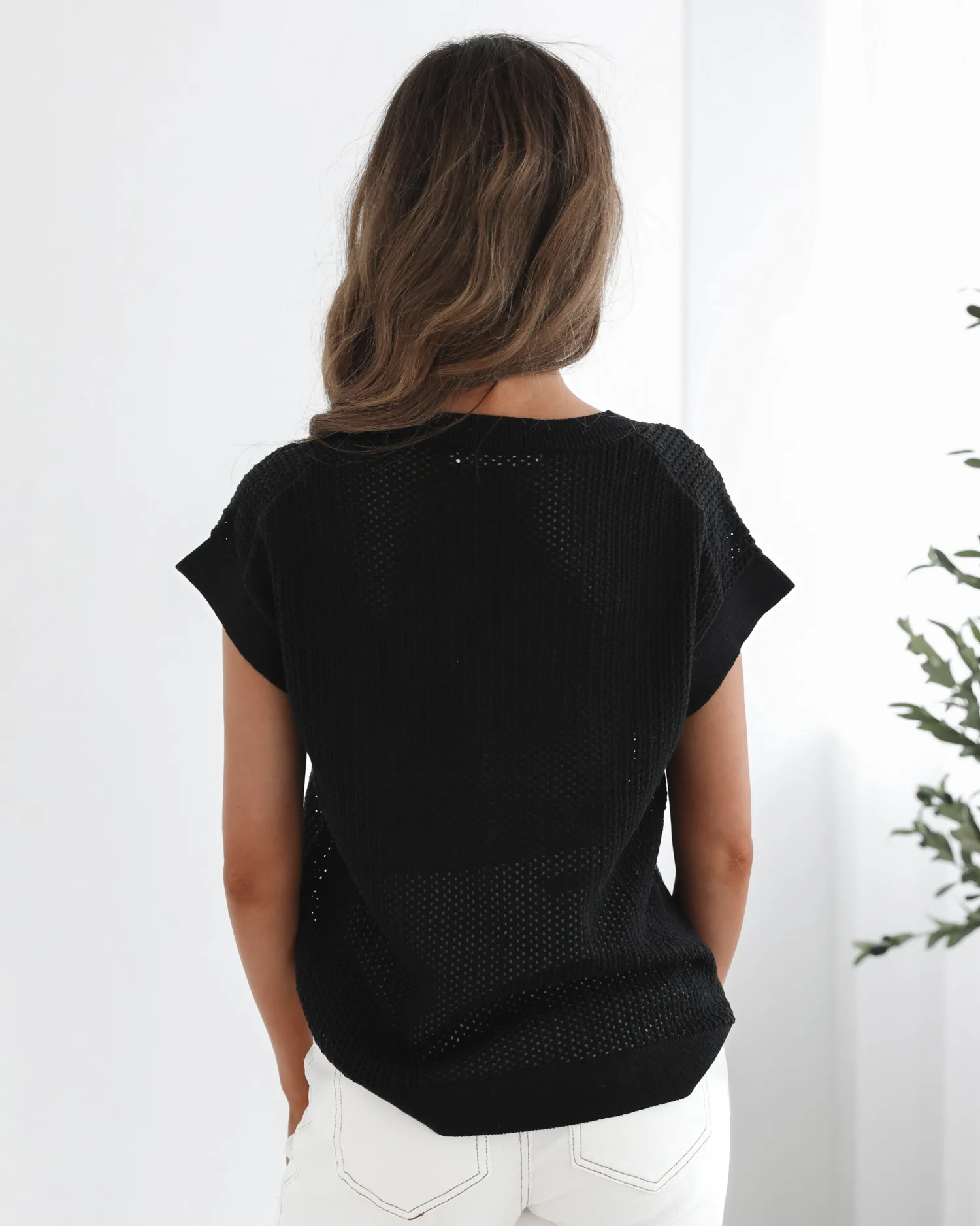 Outlet Raya Top - Black Basic Tops|Knitwear & Jumpers