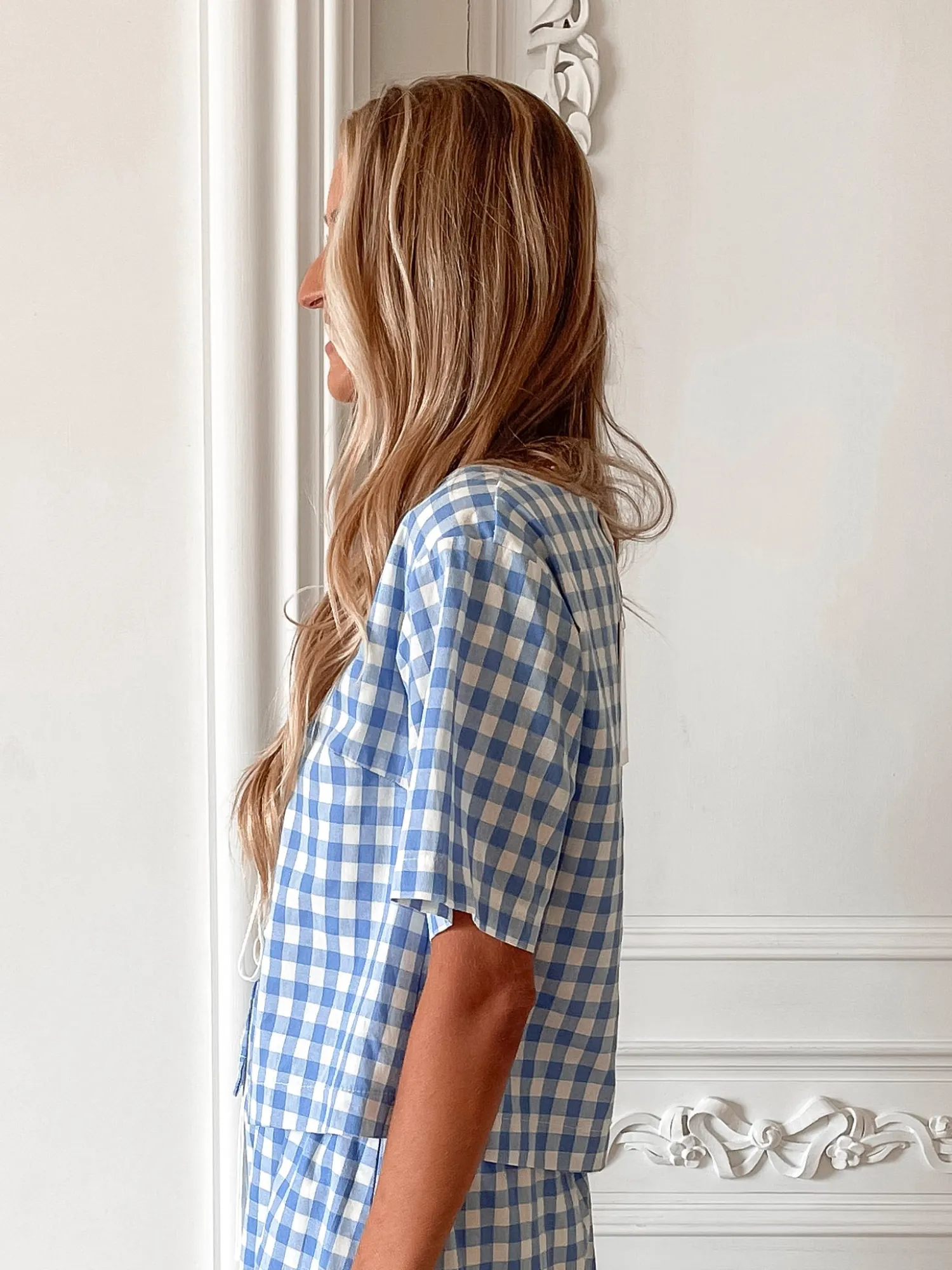 Clearance Revan Top - Blue Check Crop Tops|Crop Tops