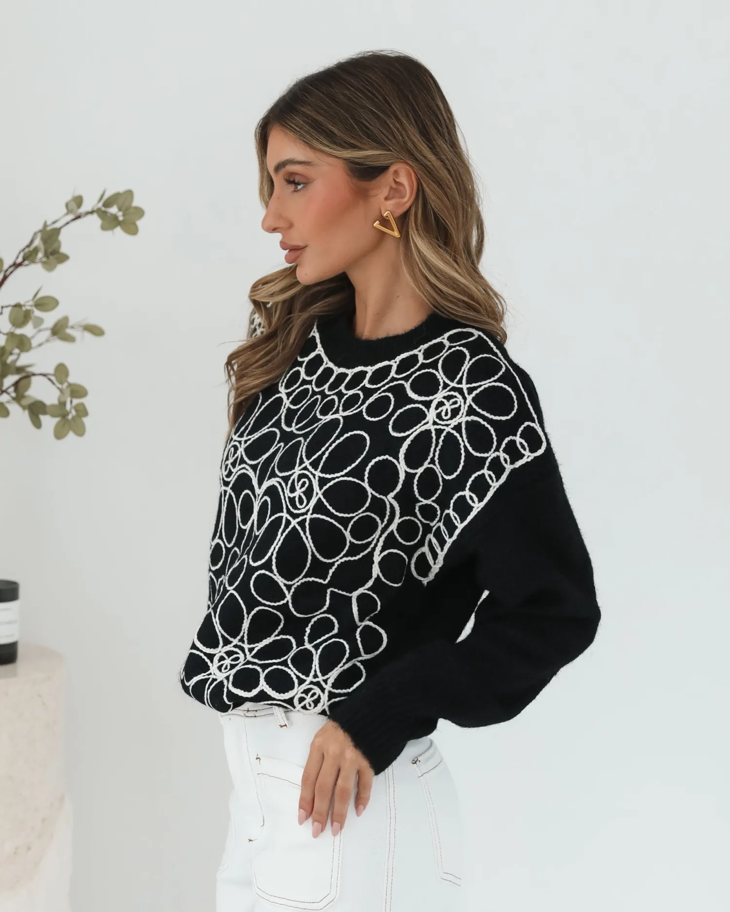 Best Roanne Knit - Black Print Jumpers|Jumpers