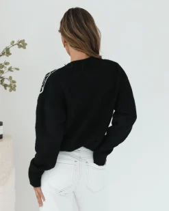 Best Roanne Knit - Black Print Jumpers|Jumpers