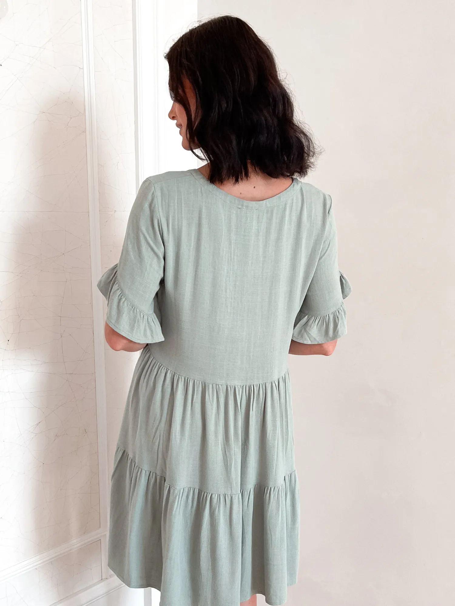 Online Robin Dress - Sage Linen Dresses|Shift Dresses