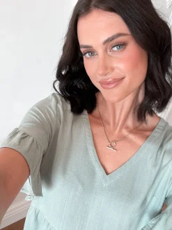 Online Robin Dress - Sage Linen Dresses|Shift Dresses
