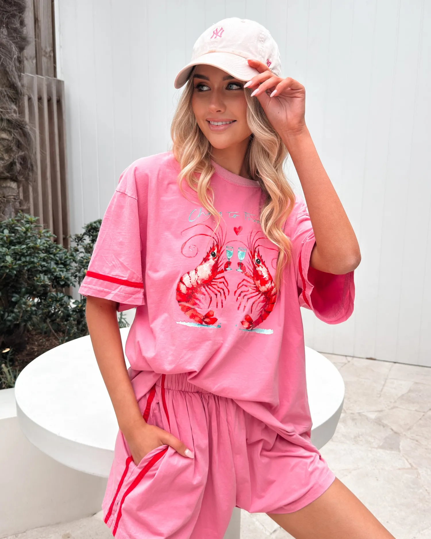 Hot Roswell T-Shirt - Pink Print Casual Tops|Sets