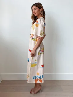 Hot Rozellia Dress - Cream Print Linen Dresses|Maternity Dresses