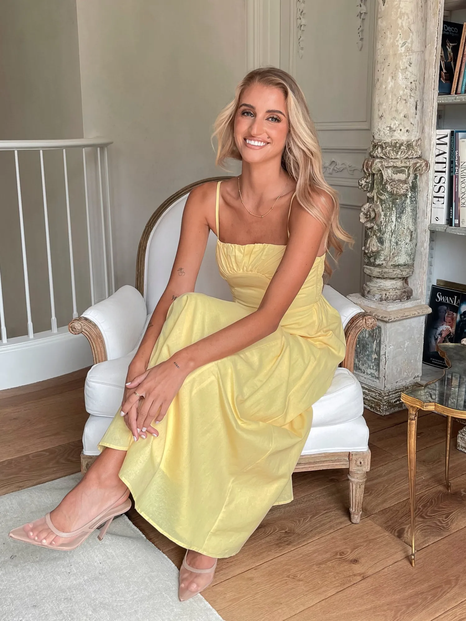 Sale Rozetta Dress - Yellow Linen Dresses|Maxi Dresses