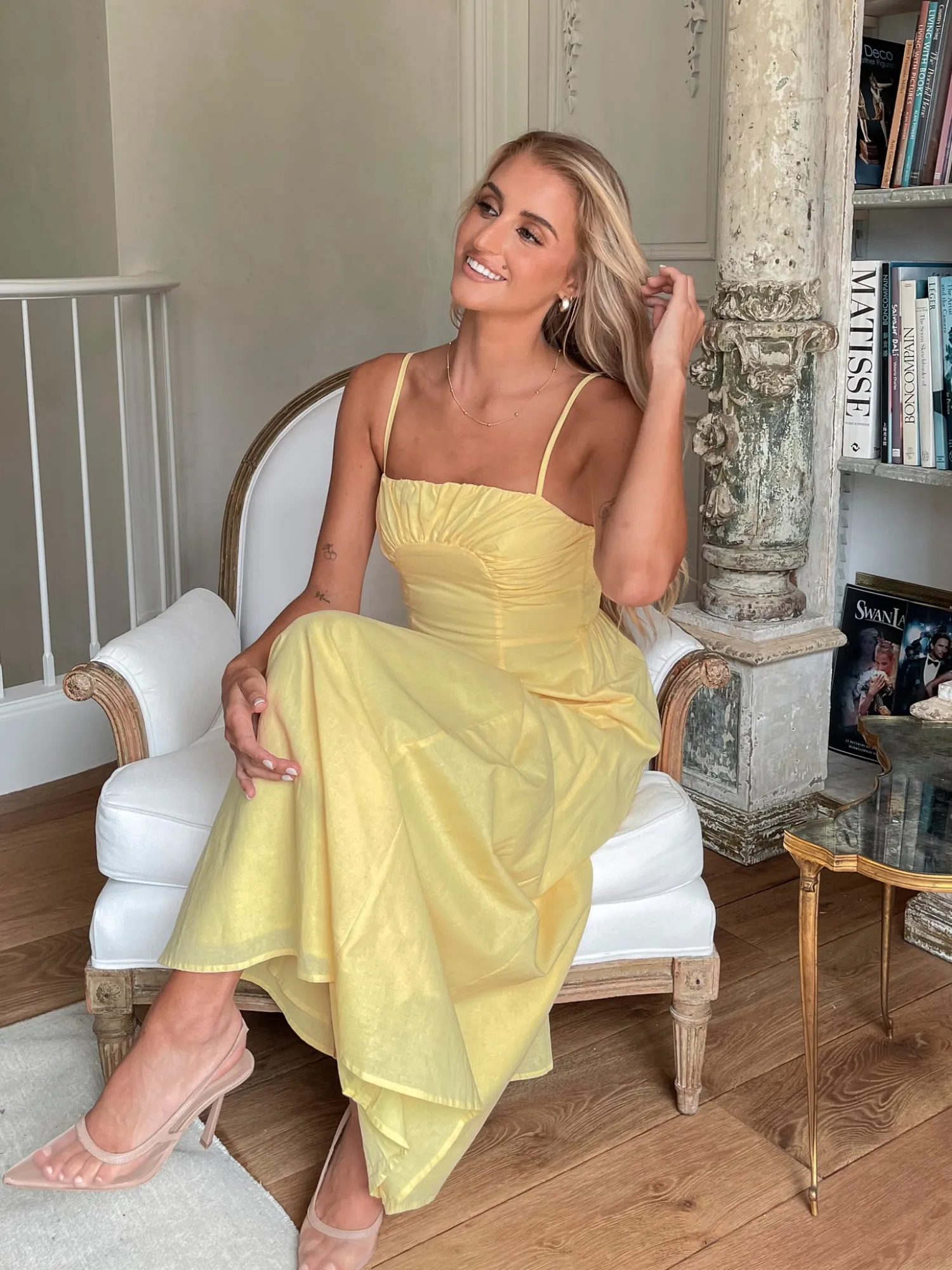 Sale Rozetta Dress - Yellow Linen Dresses|Maxi Dresses