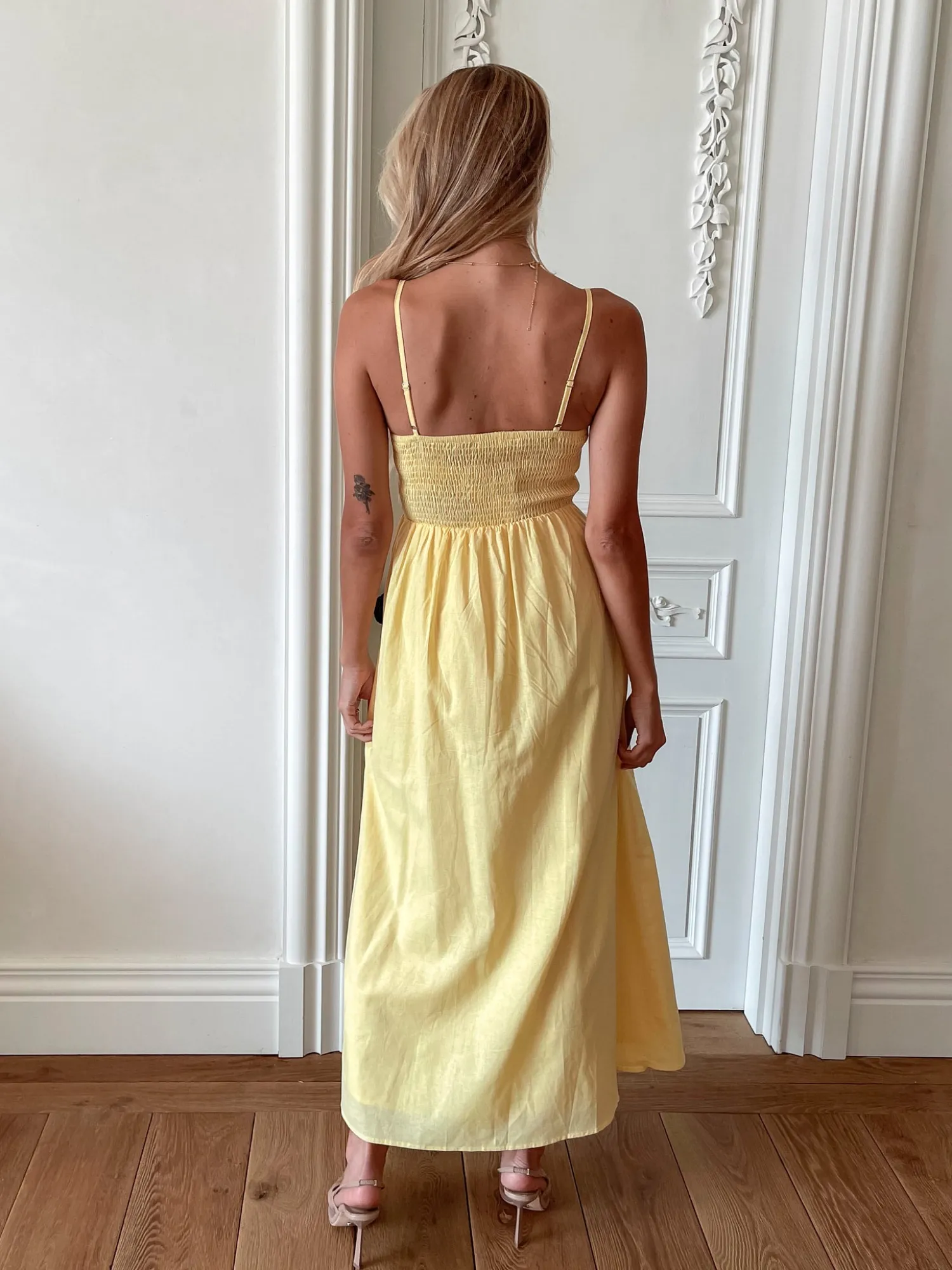 Sale Rozetta Dress - Yellow Linen Dresses|Maxi Dresses
