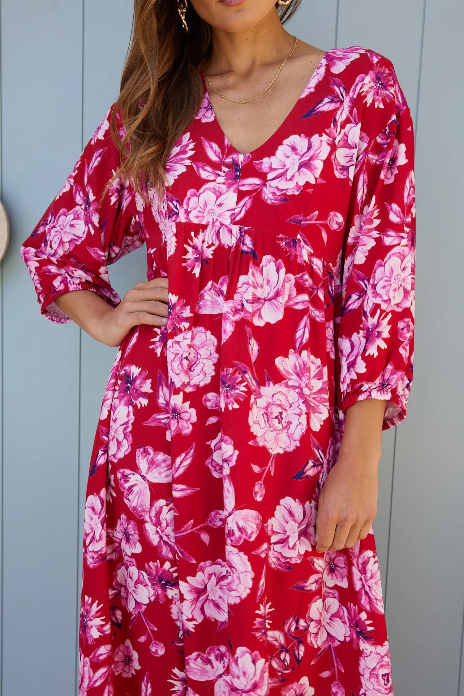 Hot Samarra Dress - Red Floral Floral Dresses|Curve Dresses